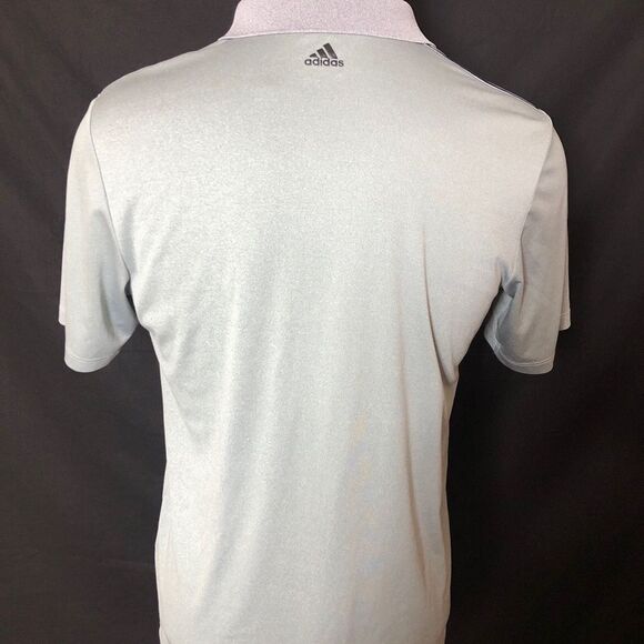 Adidas Men's Medium Gray Short Sleeve 3/4 Button Collared Polo Shirt - Picture 5 of 8